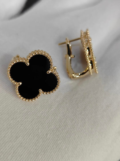 [⭐Seralia]CLOVER 20MM BLACK MOP EARRINGS