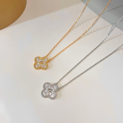 [⭐Seralia]CLOVER 15MM DIAMOND SINGLE FLOWER NECKLACE