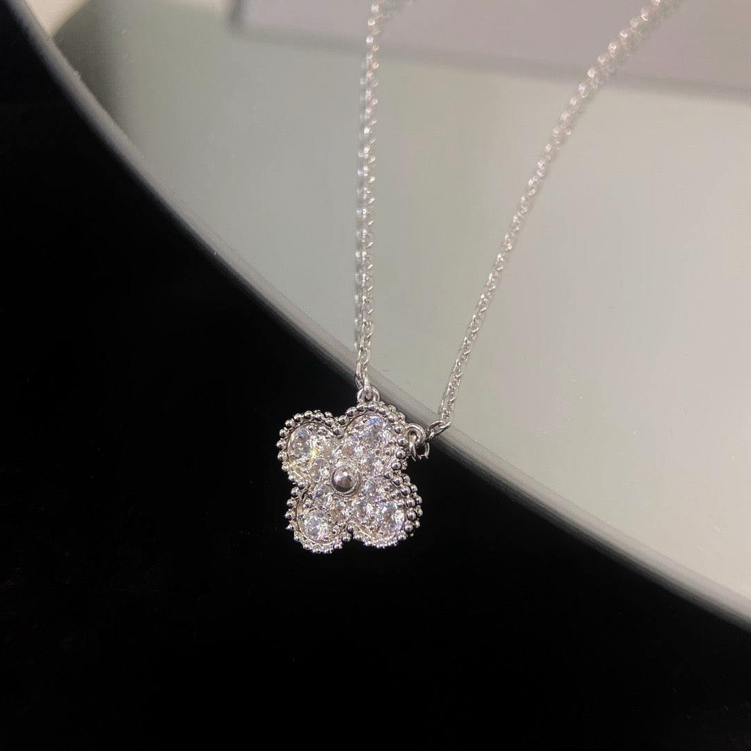[⭐Seralia]CLOVER 15MM DIAMOND SINGLE FLOWER NECKLACE