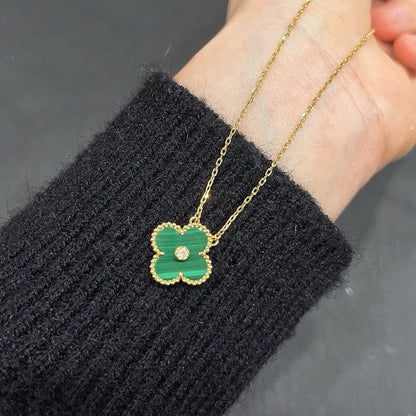 [⭐Seralia]CLOVER 15MM DIAMOND TURQUOISE NECKLACE