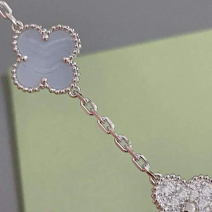 [⭐Seralia] CLOVER 5 MOTIF PURPLE CHALCEDONY BRACELET COLLECTION