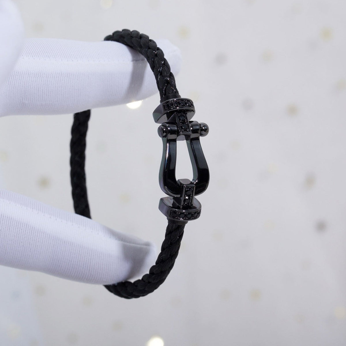 [⭐Seralia]FORCE LARGE SERIES HORSESHOE BLACK SAMURAI BRACELET