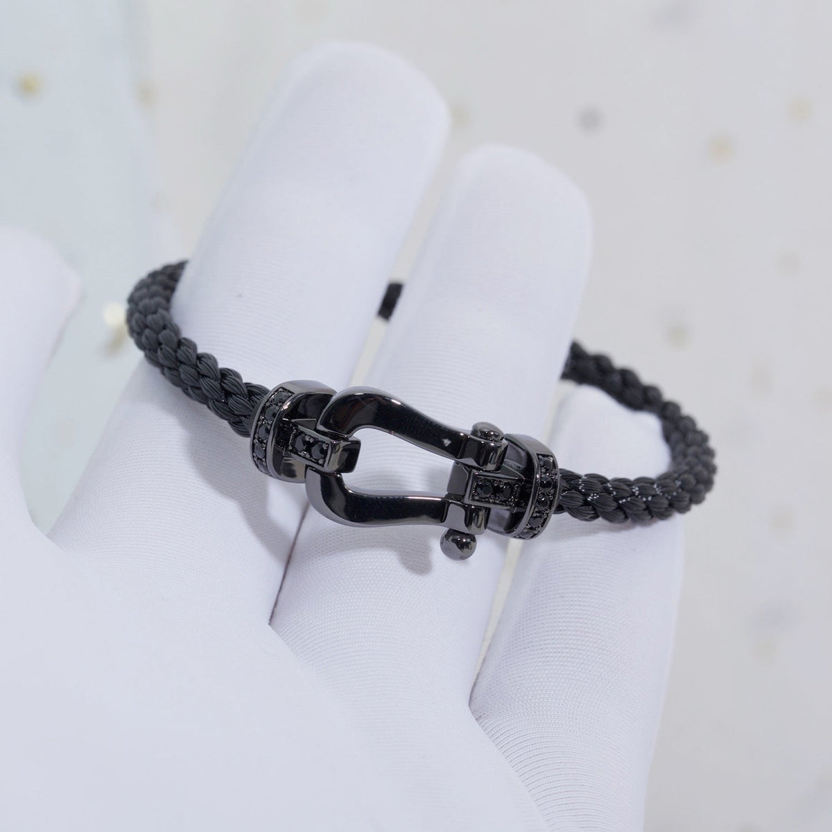 [⭐Seralia]FORCE LARGE SERIES HORSESHOE BLACK SAMURAI BRACELET