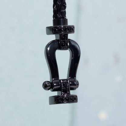 [⭐Seralia]FORCE LARGE SERIES HORSESHOE BLACK SAMURAI BRACELET