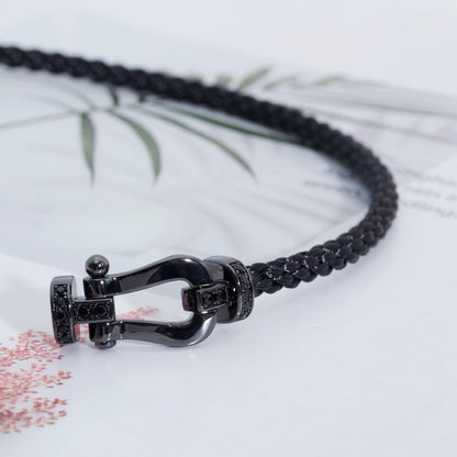 [⭐Seralia]FORCE LARGE SERIES HORSESHOE BLACK SAMURAI BRACELET