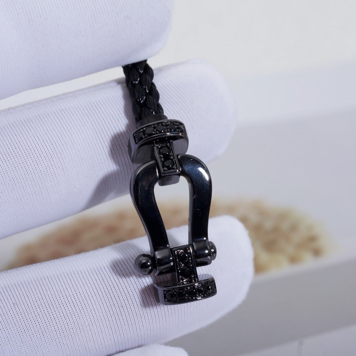 [⭐Seralia]FORCE LARGE SERIES HORSESHOE BLACK SAMURAI BRACELET