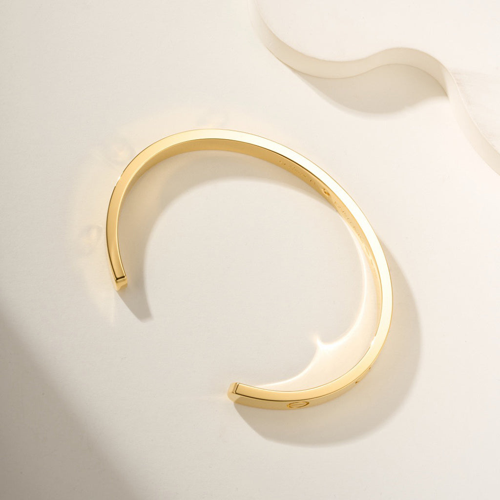 [⭐Seralia]LOVE BRACELET 6.1MM 1 DIAMOND OPEN CUFF