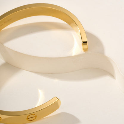 [⭐Seralia]LOVE BRACELET 6.1MM 1 DIAMOND OPEN CUFF