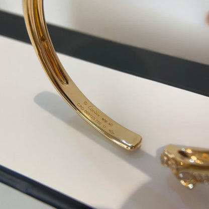 [⭐Seralia]PANTHERE HALF DIAMOND OPEN BRACELET