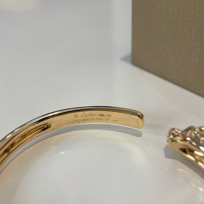 [⭐Seralia]PANTHERE HALF DIAMOND OPEN BRACELET