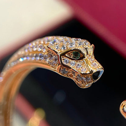 [⭐Seralia]PANTHERE HALF DIAMOND OPEN BRACELET