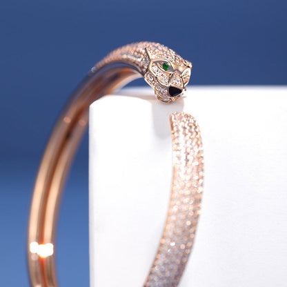 [⭐Seralia]PANTHERE FULL DIAMOND OPEN BRACELET