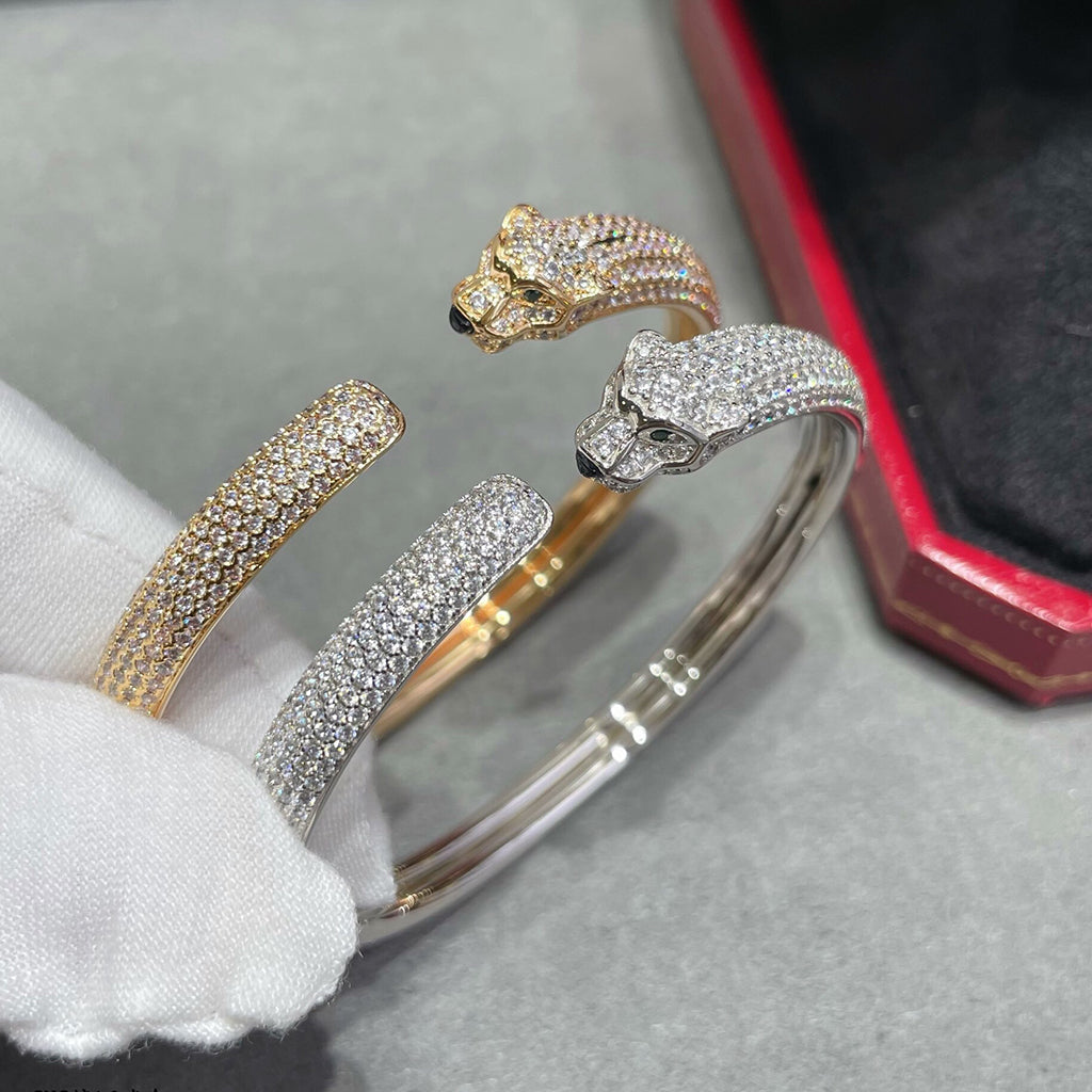 [⭐Seralia]PANTHERE FULL DIAMOND OPEN BRACELET