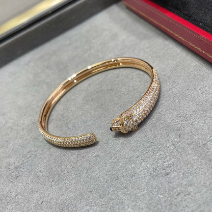 [⭐Seralia]PANTHERE FULL DIAMOND OPEN BRACELET