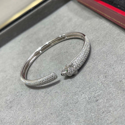 [⭐Seralia]PANTHERE FULL DIAMOND OPEN BRACELET