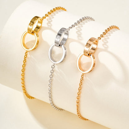 [⭐Seralia]LOVE BRACELET DOUBLE RING