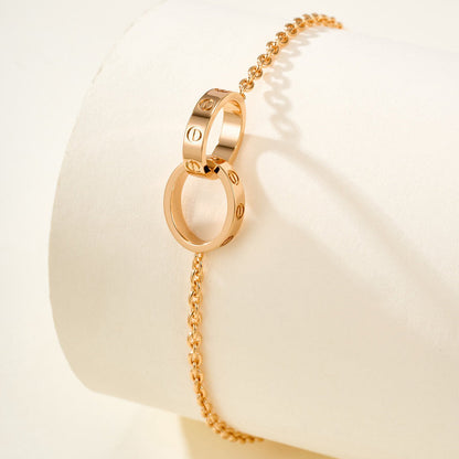 [⭐Seralia]LOVE BRACELET DOUBLE RING