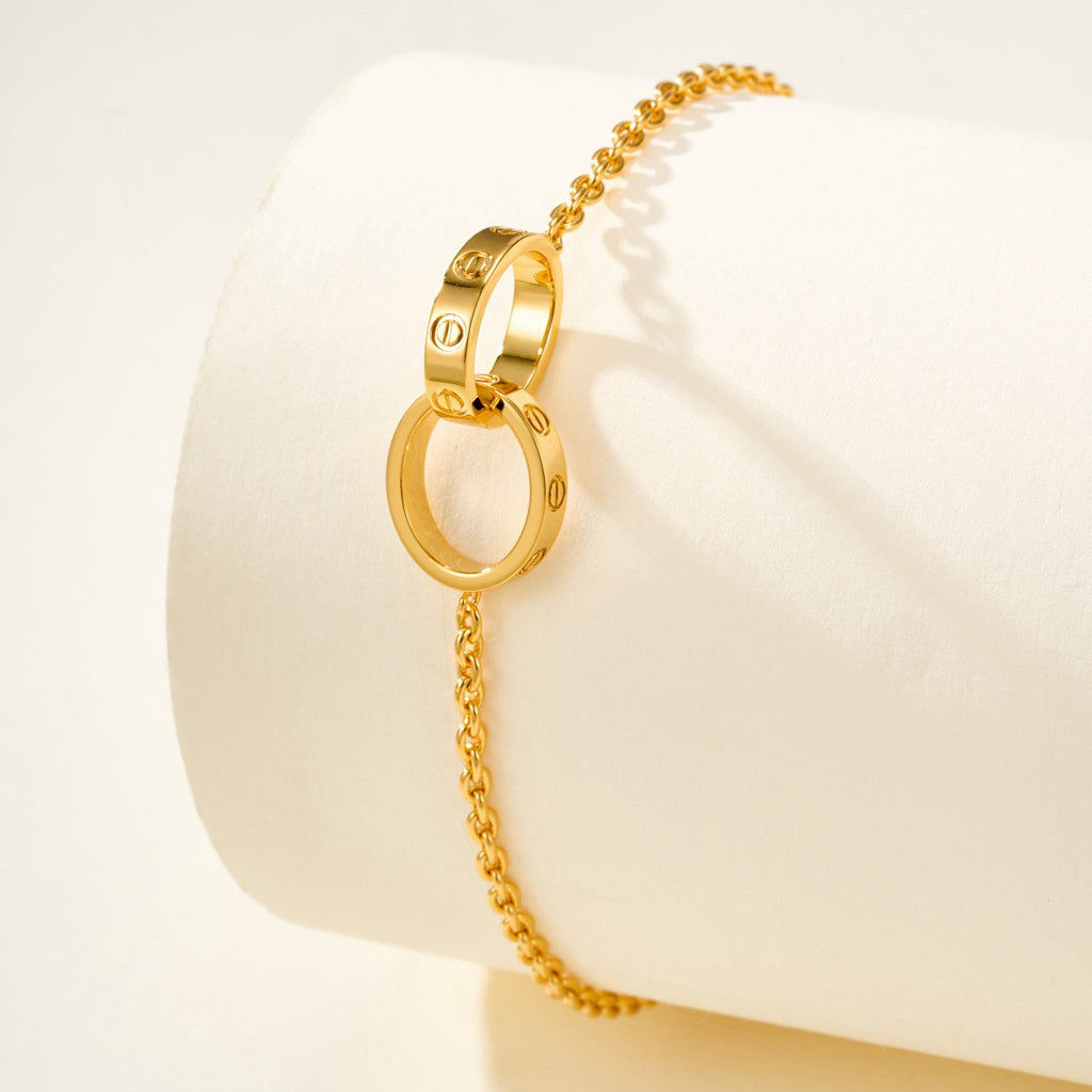 [⭐Seralia]LOVE BRACELET DOUBLE RING