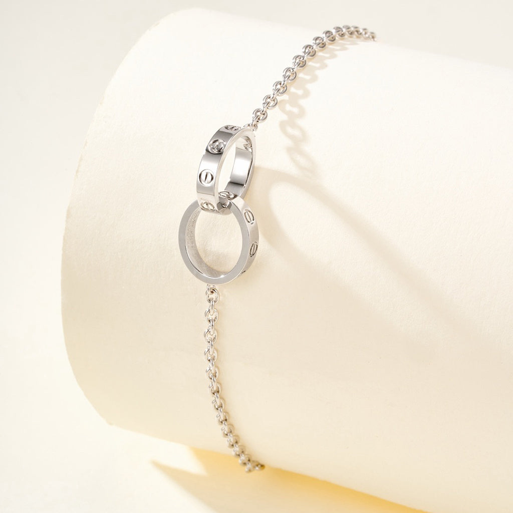 [⭐Seralia]LOVE BRACELET DOUBLE RING