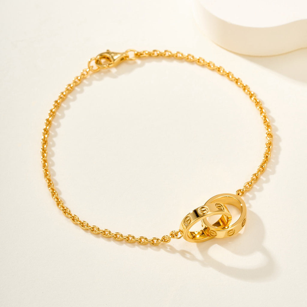 [⭐Seralia]LOVE BRACELET DOUBLE RING