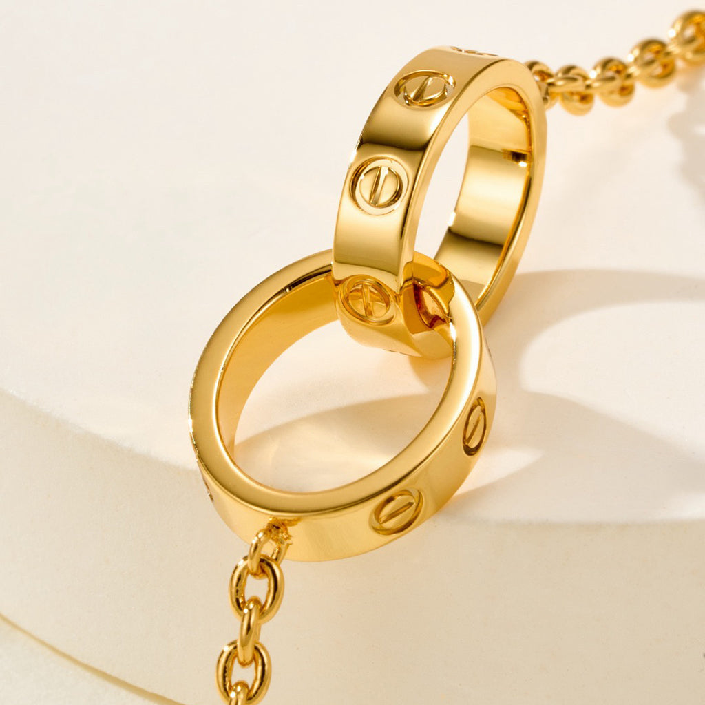 [⭐Seralia]LOVE BRACELET DOUBLE RING