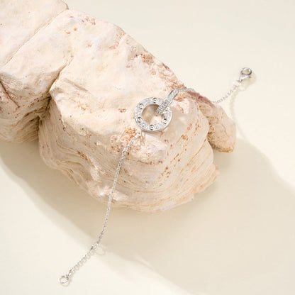 [⭐Seralia]LOVE DOUBLE RING FULL DIAMOND BRACELET