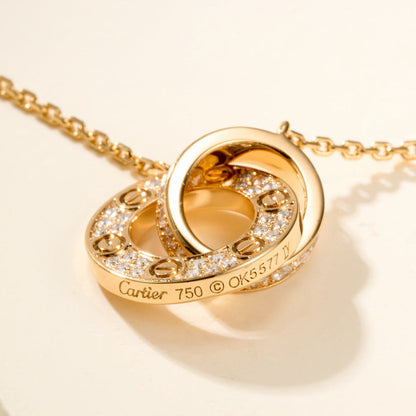[⭐Seralia]LOVE DOUBLE RING FULL DIAMOND BRACELET