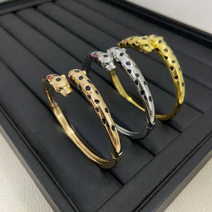 [⭐Seralia]PANTHERE DOUBLE HEADED OPEN BRACELET