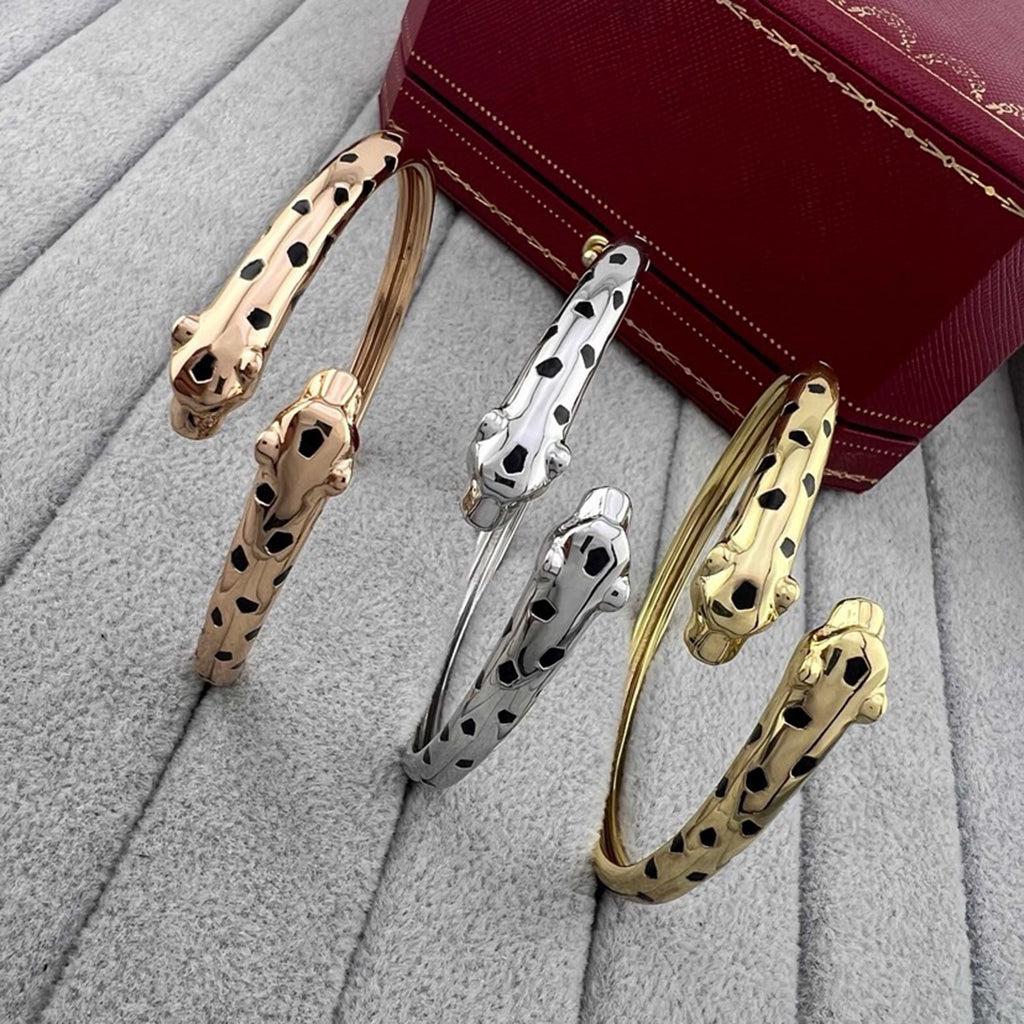[⭐Seralia]PANTHERE DOUBLE HEADED OPEN BRACELET