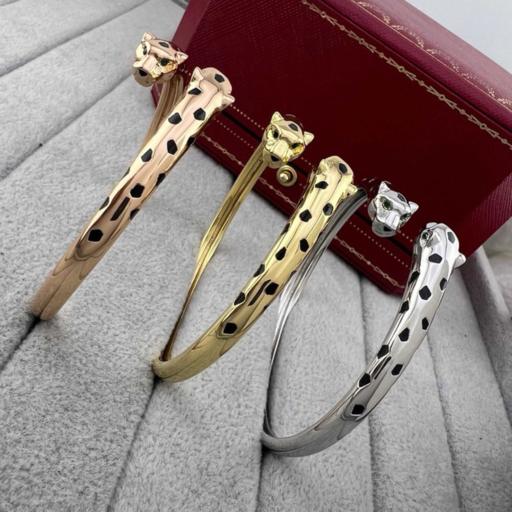 [⭐Seralia]PANTHERE DOUBLE HEADED OPEN BRACELET