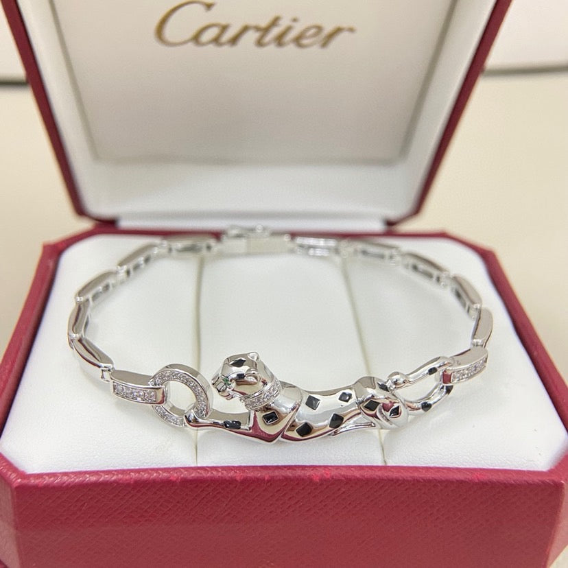 [⭐Seralia]PANTHERE HALF DIAMOND ON CHAIN BRACELET