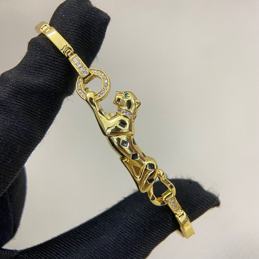 [⭐Seralia]PANTHERE HALF DIAMOND ON CHAIN BRACELET