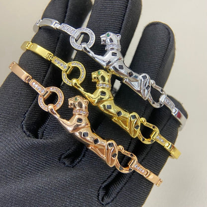 [⭐Seralia]PANTHERE HALF DIAMOND ON CHAIN BRACELET
