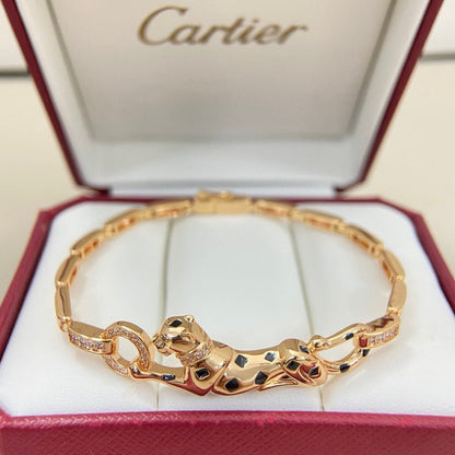 [⭐Seralia]PANTHERE HALF DIAMOND ON CHAIN BRACELET