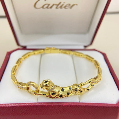 [⭐Seralia]PANTHERE HALF DIAMOND ON CHAIN BRACELET
