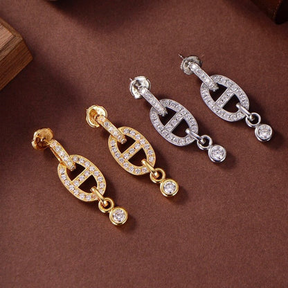[⭐Seralia]HM CHAINE DIAMOND EARRINGS
