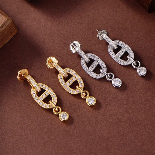 [⭐Seralia]HM CHAINE DIAMOND EARRINGS