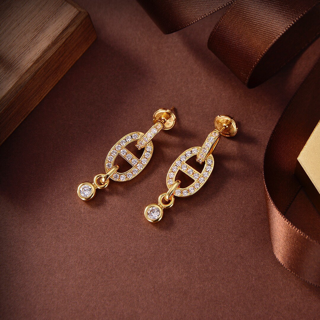 [⭐Seralia]HM CHAINE DIAMOND EARRINGS