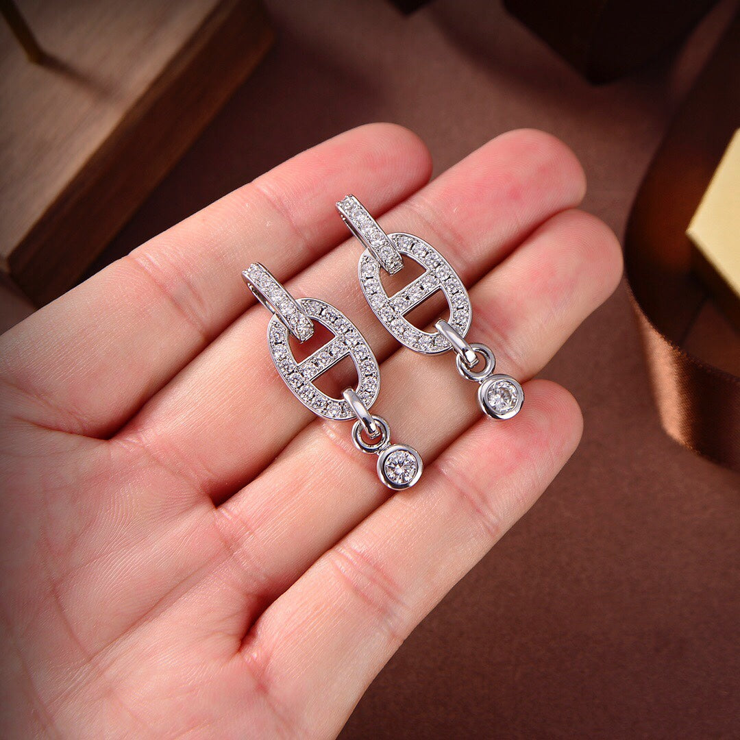 [⭐Seralia]HM CHAINE DIAMOND EARRINGS