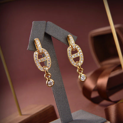 [⭐Seralia]HM CHAINE DIAMOND EARRINGS