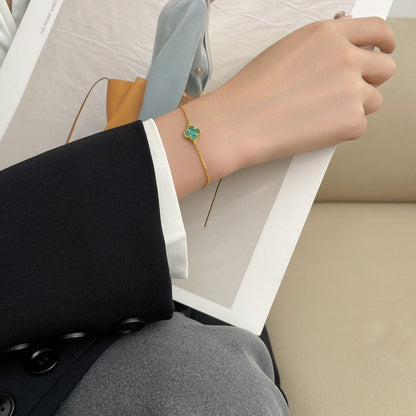 [⭐Seralia]CLOVER BRACELET MALACHITE 1 MOTIF