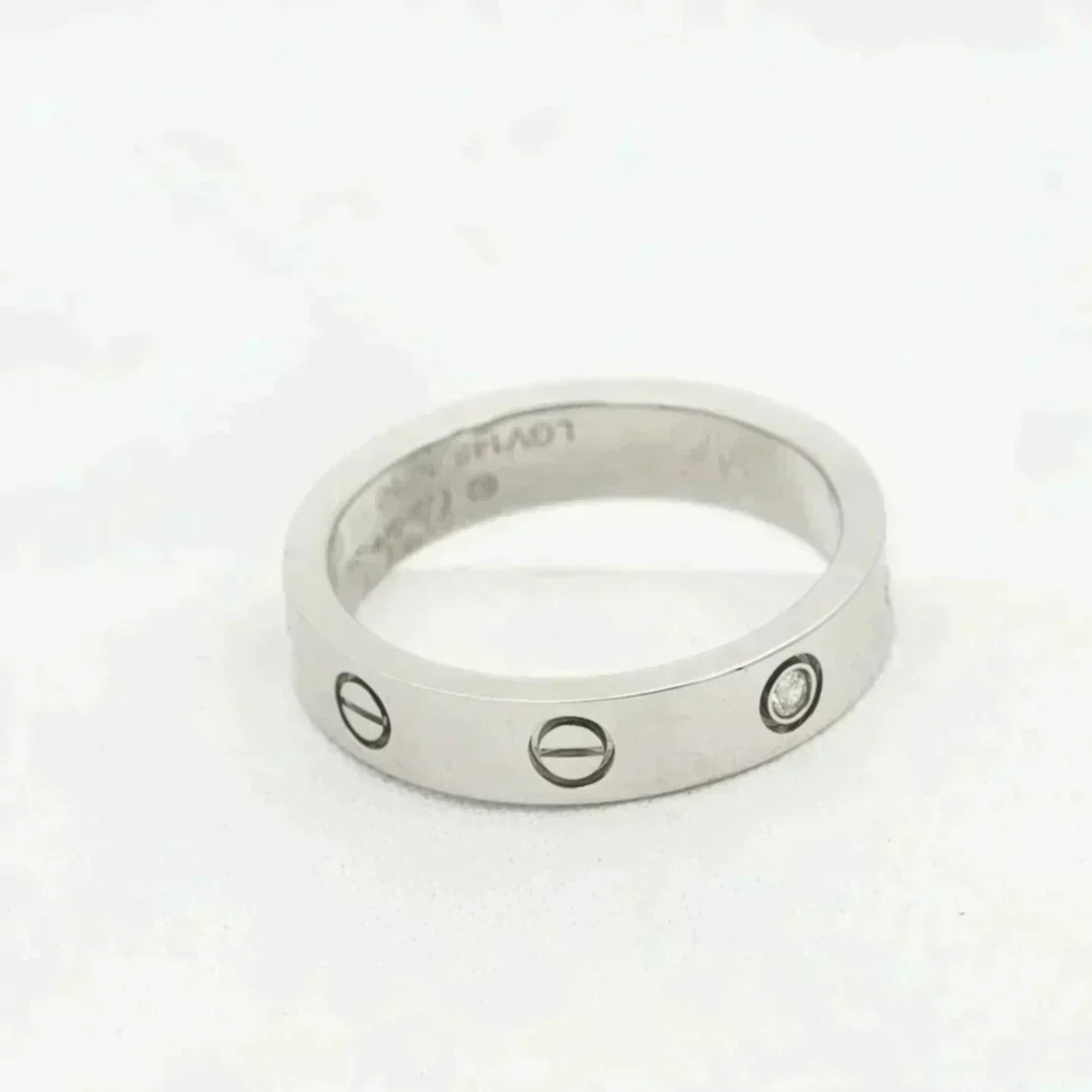 [⭐Seralia]LOVE RING 4MM 1 DIAMOND SILVER