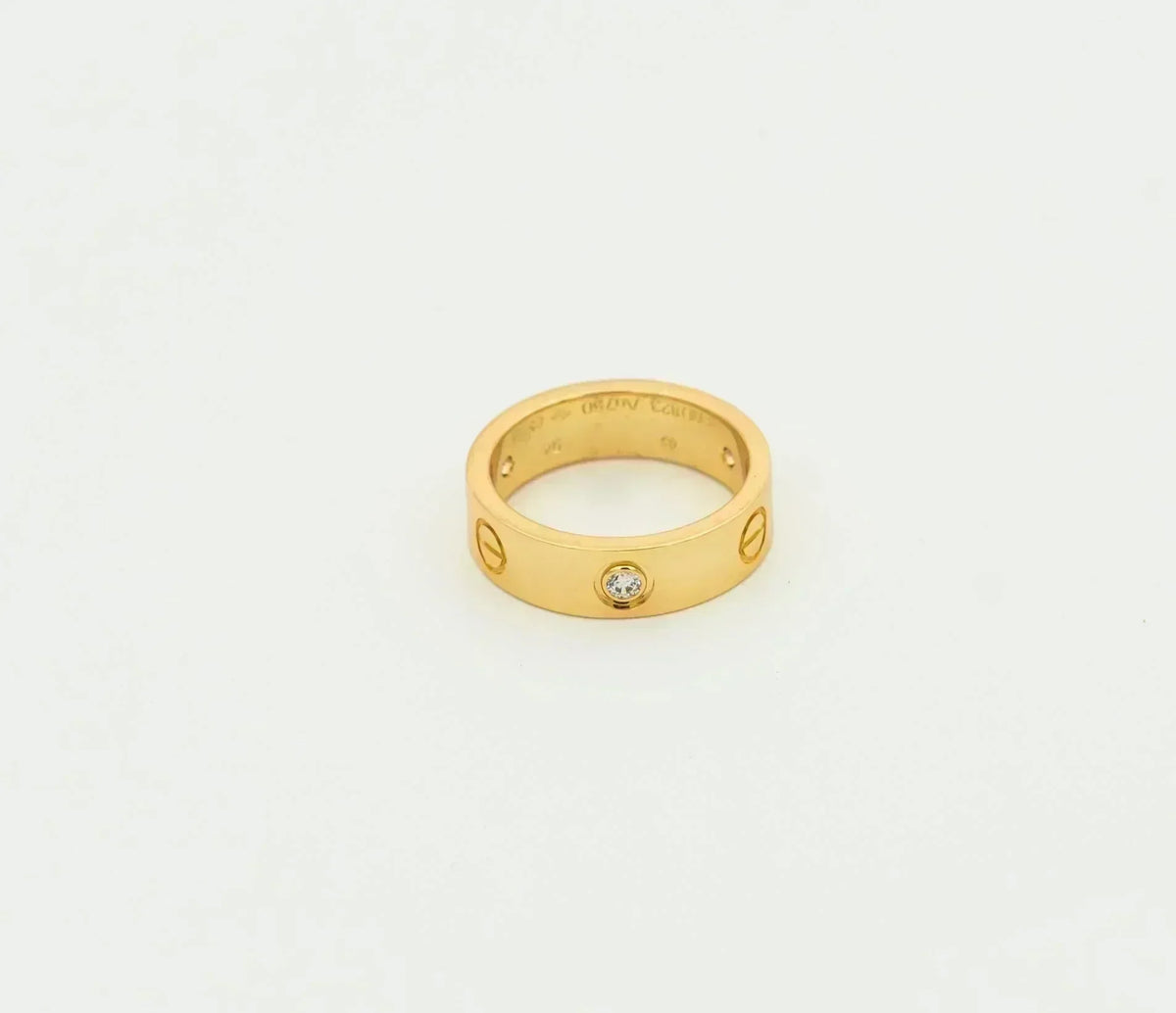 [⭐Seralia]LOVE RING 5.5MM 3 DIAMONDS GOLD