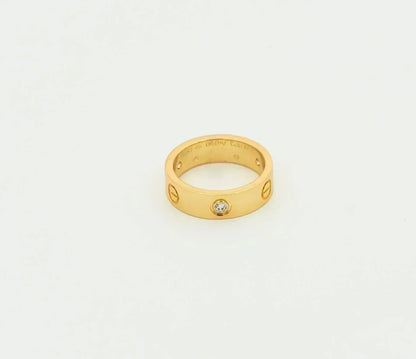 [⭐Seralia]LOVE RING 5.5MM 3 DIAMONDS GOLD