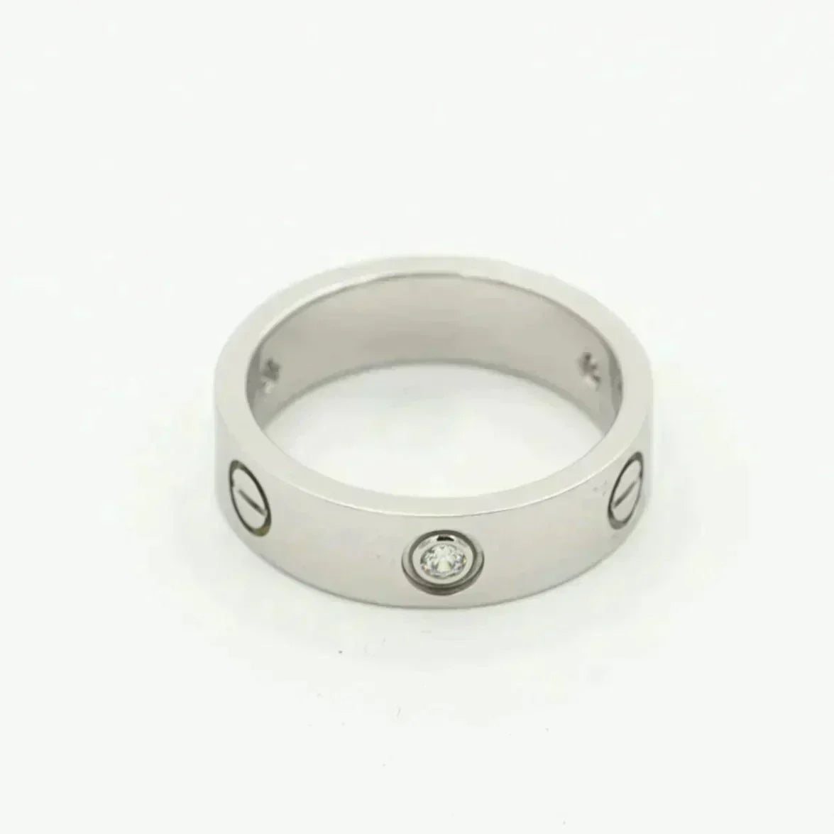 [⭐Seralia]LOVE RING 5.5MM 3 DIAMONDS SILVER
