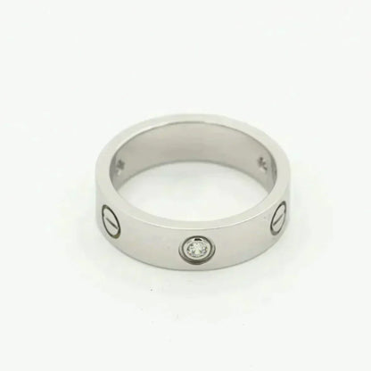 [⭐Seralia]LOVE RING 5.5MM 3 DIAMONDS SILVER