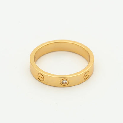 [⭐Seralia]LOVE RING 4MM 1 DIAMOND PINK GOLD