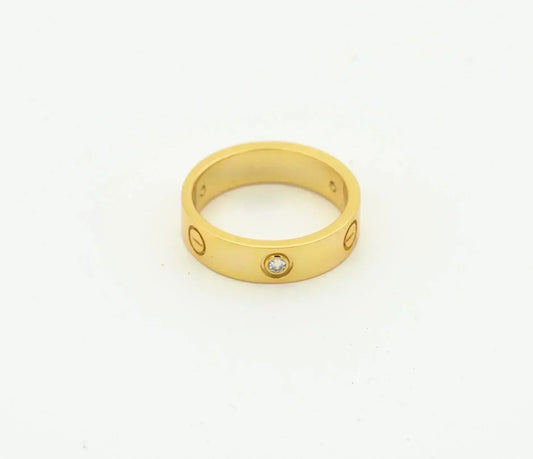 [⭐Seralia]LOVE RING 4MM 1 DIAMOND GOLD