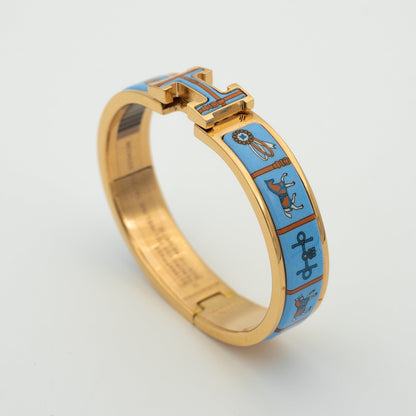 [⭐Seralia]H PINK GOLD BRACELET BLUE CERAMIC