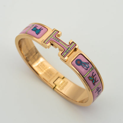 [⭐Seralia]H PINK GOLD BRACELET PINK CERAMIC